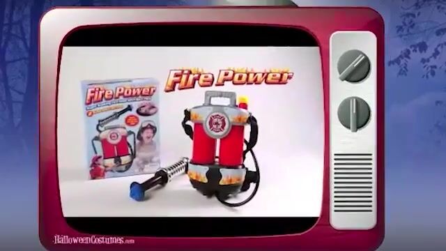 This Firefighter hose backpack is a functional water toy that can shoot up to 30 feet.  A great accessory for Halloween or summer water toy.